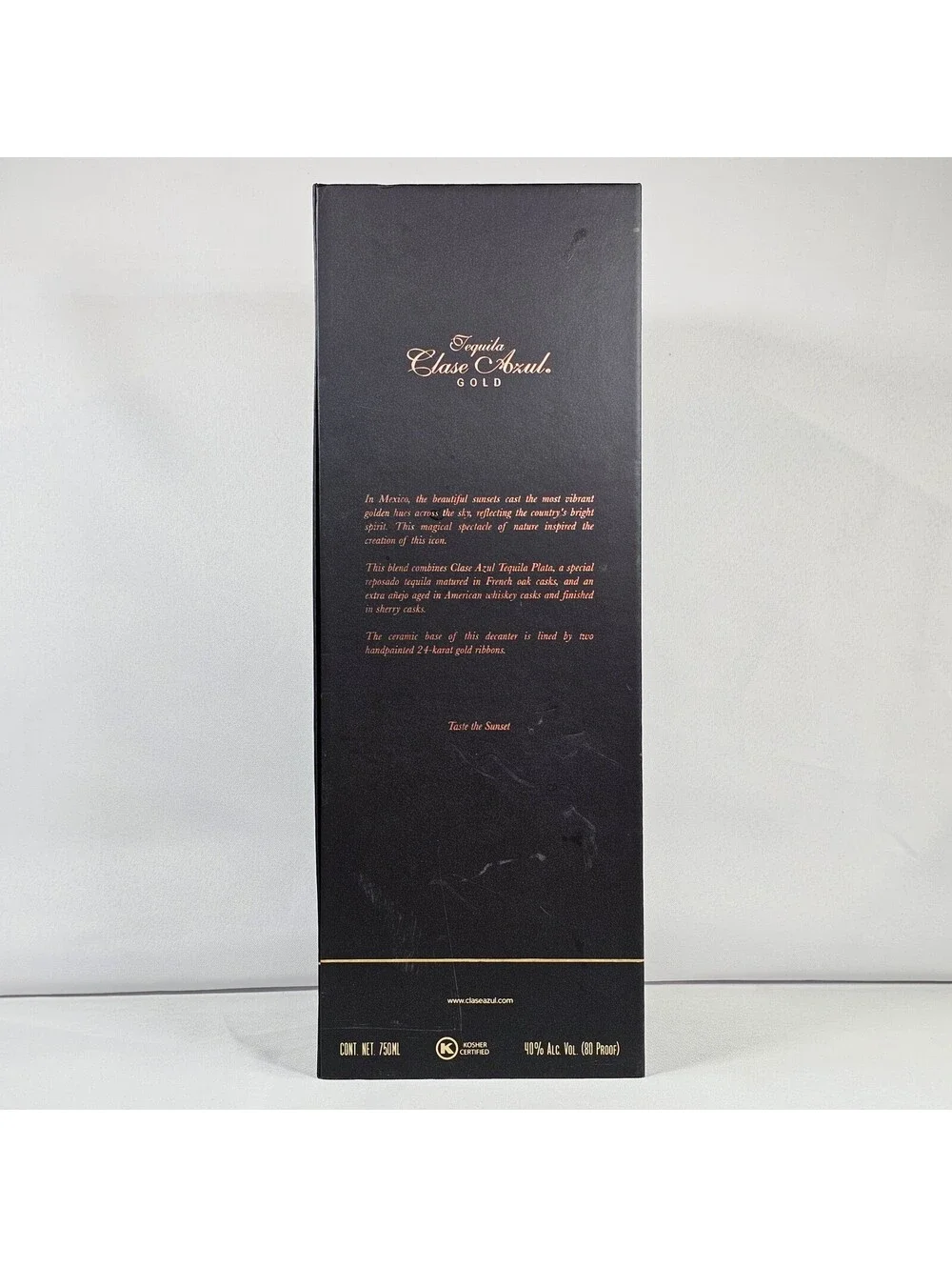Clase Azul Gold Tequila Empty Bottle Decanter 750ml w/ Original Box Collectible